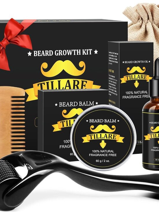 Tillare Other - Beard Growth Kit, 5 pieces Promote Thicker and Healthier Beard